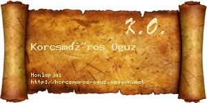 Korcsmáros Oguz névjegykártya